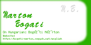 marton bogati business card